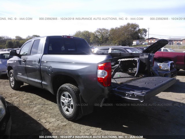 5TFUW5F10EX382123 - 2014 TOYOTA TUNDRA DOUBLE CAB SR/SR5 GRAY photo 3