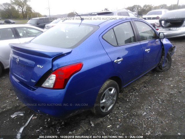 3N1CN7AP1DL832428 - 2013 NISSAN VERSA S/S PLUS/SV/SL BLUE photo 4