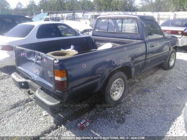 4TARN81A7NZ025569 - 1992 TOYOTA PICKUP 1/2 TON SHORT WHEELBASE STB BLUE photo 4