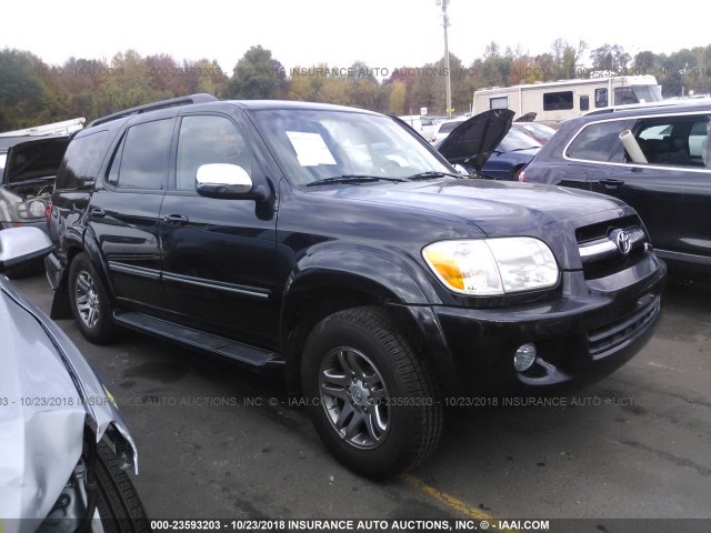 5TDBT48A97S286233 - 2007 TOYOTA SEQUOIA BLACK photo 1