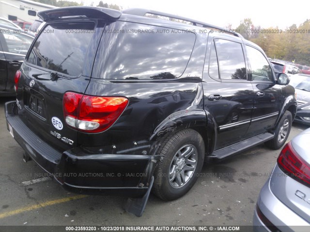 5TDBT48A97S286233 - 2007 TOYOTA SEQUOIA BLACK photo 4