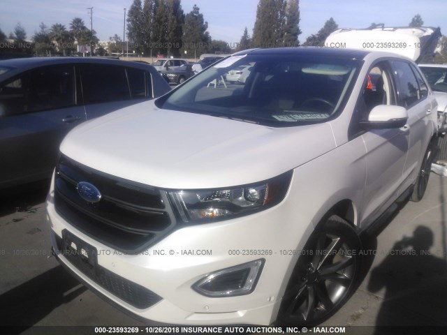 2FMPK4AP3HBB52436 - 2017 FORD EDGE SPORT WHITE photo 2