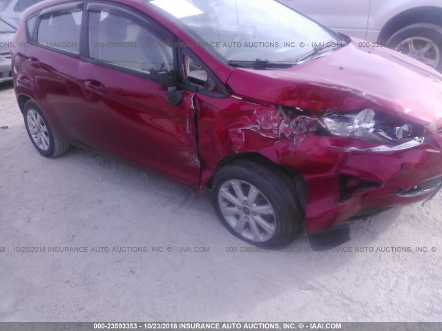 3FADP4EJ6CM139871 - 2012 FORD FIESTA SE BURGUNDY photo 6