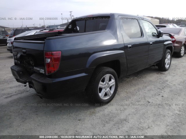 5FPYK1F53BB005498 - 2011 HONDA RIDGELINE RTL BLUE photo 4