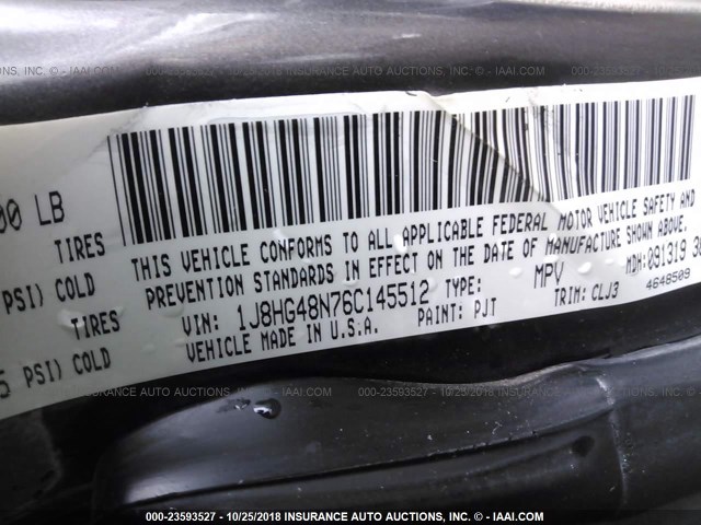 1J8HG48N76C145512 - 2006 JEEP COMMANDER BROWN photo 9