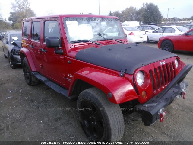 1J4BA5H17BL572775 - 2011 JEEP WRANGLER UNLIMITE SAHARA RED photo 1