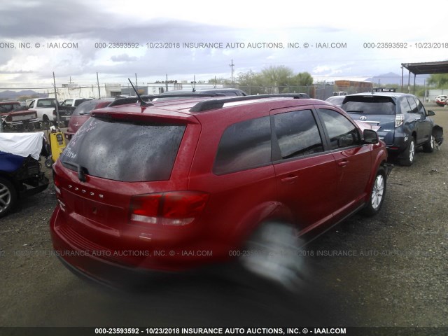 3C4PDCBG0GT178289 - 2016 DODGE JOURNEY SXT RED photo 4