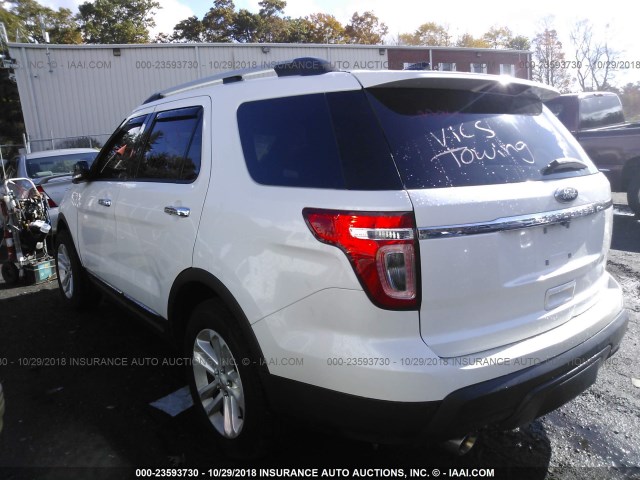 1FM5K8D89DGC76717 - 2013 FORD EXPLORER XLT WHITE photo 3