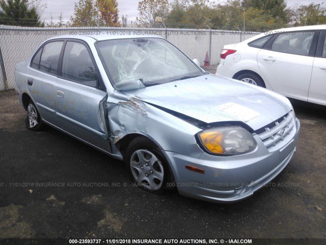 KMHCG45C43U491474 - 2003 HYUNDAI ACCENT GL Light Blue photo 1