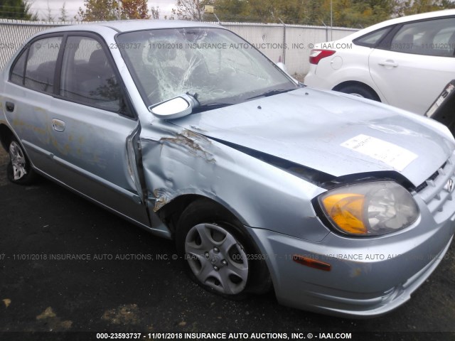 KMHCG45C43U491474 - 2003 HYUNDAI ACCENT GL Light Blue photo 6