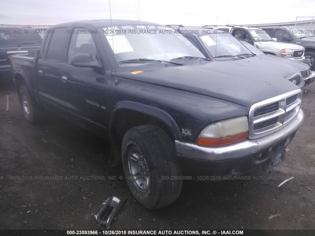 1B7GG2AN0YS734475 - 2000 DODGE DAKOTA QUAD BLACK photo 1