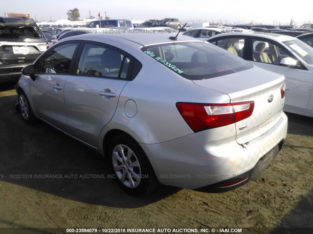 KNADM4A30D6304841 - 2013 KIA RIO LX SILVER photo 3