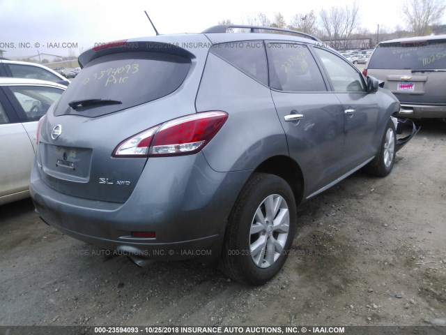 JN8AZ1MW6EW531923 - 2014 NISSAN Murano S/SL/SV/LE GRAY photo 4