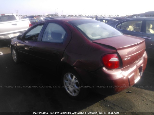 1B3ES56CX4D568576 - 2004 DODGE NEON SXT MAROON photo 3