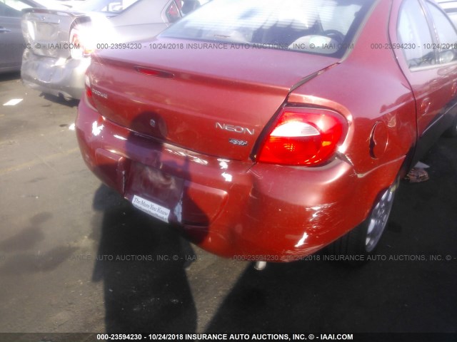 1B3ES56CX4D568576 - 2004 DODGE NEON SXT MAROON photo 6