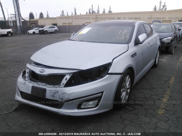 5XXGN4A74EG318776 - 2014 KIA OPTIMA EX SILVER photo 2