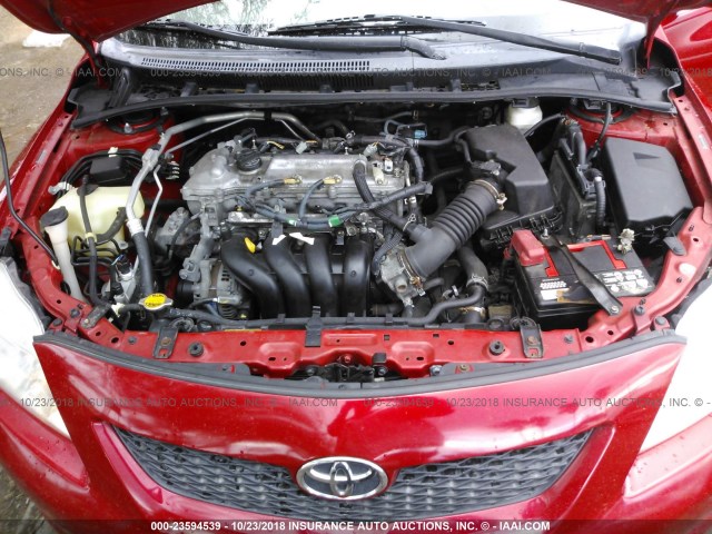 2T1BU4EE8AC264695 - 2010 TOYOTA COROLLA S/LE/XLE RED photo 10