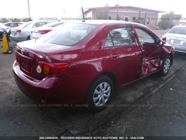 2T1BU4EE8AC264695 - 2010 TOYOTA COROLLA S/LE/XLE RED photo 4