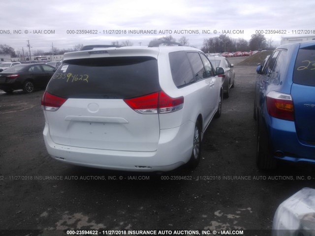 5TDYK3DC3ES425820 - 2014 TOYOTA SIENNA XLE/LIMITED WHITE photo 4