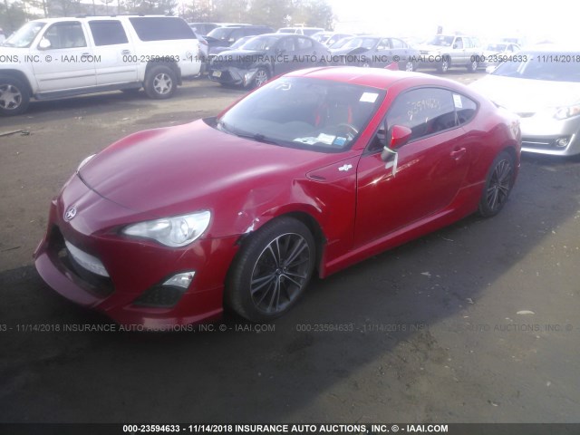 JF1ZNAA13D2700567 - 2013 TOYOTA SCION FR-S RED photo 2
