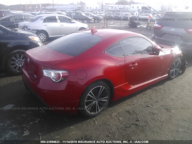 JF1ZNAA13D2700567 - 2013 TOYOTA SCION FR-S RED photo 4
