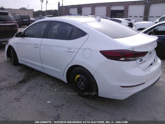 5NPD84LF1JH235044 - 2018 HYUNDAI ELANTRA SEL/VALUE/LIMITED WHITE photo 3