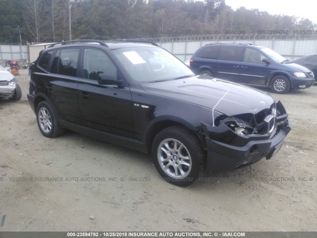 WBXPA73455WC50038 - 2005 BMW X3 2.5I BLACK photo 1