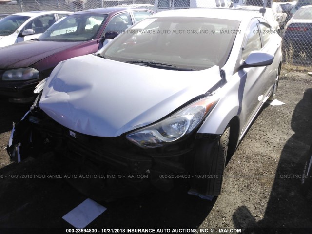 KMHDH4AE5DU726264 - 2013 HYUNDAI ELANTRA GLS/LIMITED SILVER photo 2