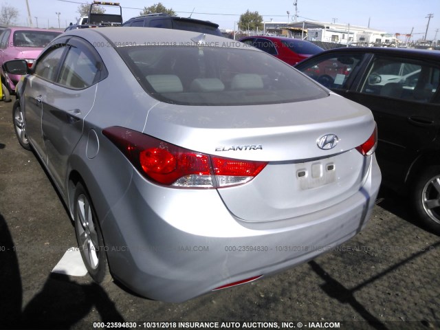 KMHDH4AE5DU726264 - 2013 HYUNDAI ELANTRA GLS/LIMITED SILVER photo 3