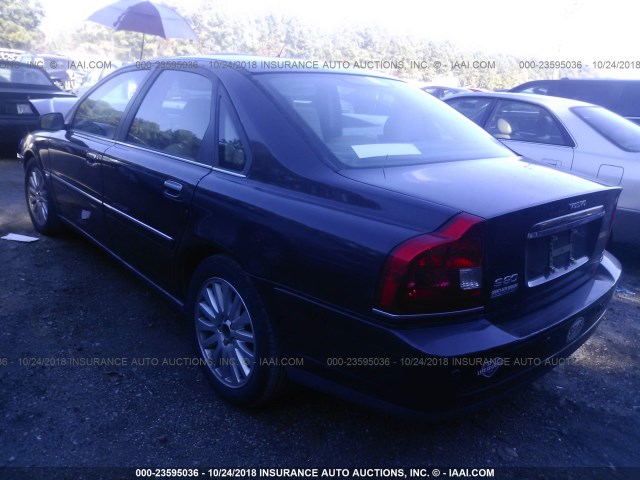 YV1TS592161442579 - 2006 VOLVO S80 2.5T BLACK photo 3