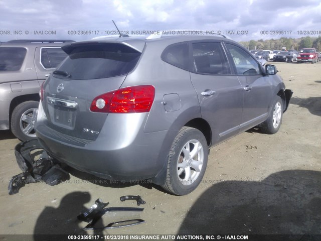 JN8AS5MV0BW662795 - 2011 NISSAN ROGUE S/SV/KROM SILVER photo 4