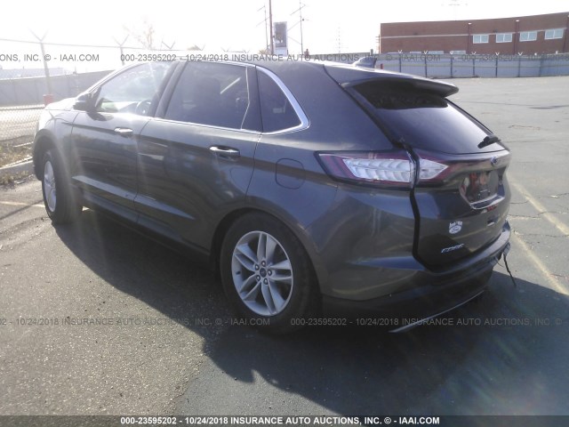 2FMTK4J82FBB21182 - 2015 FORD EDGE SEL GRAY photo 3