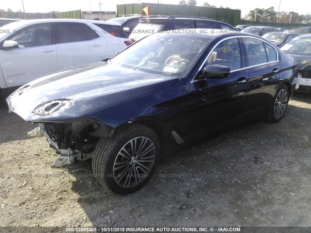 WBAJA7C59JWA73397 - 2018 BMW 530 XI BLUE photo 2