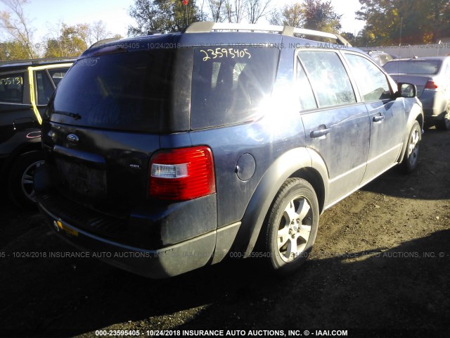 1FMDK05177GA36181 - 2007 FORD FREESTYLE SEL BLUE photo 4