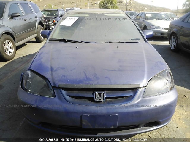 1HGEM21991L054109 - 2001 HONDA CIVIC SI/EX BLUE photo 6