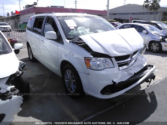 2C4RDGCG4FR597505 - 2015 DODGE GRAND CARAVAN SXT WHITE photo 1