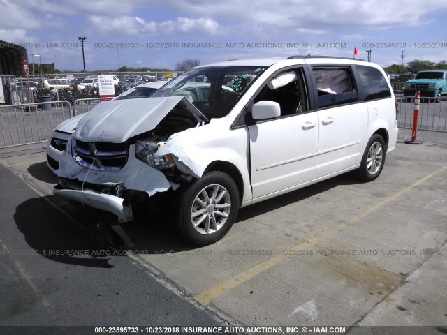 2C4RDGCG4FR597505 - 2015 DODGE GRAND CARAVAN SXT WHITE photo 2