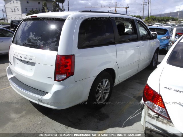 2C4RDGCG4FR597505 - 2015 DODGE GRAND CARAVAN SXT WHITE photo 4