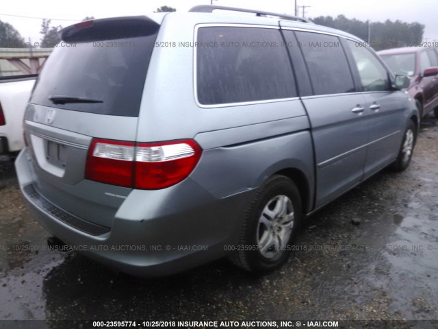 5FNRL387X6B011485 - 2006 HONDA ODYSSEY EXL BLUE photo 4