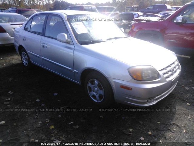 KMHCG45C93U489039 - 2003 HYUNDAI ACCENT GL SILVER photo 1