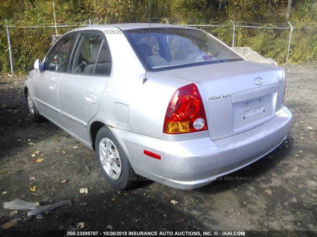 KMHCG45C93U489039 - 2003 HYUNDAI ACCENT GL SILVER photo 3