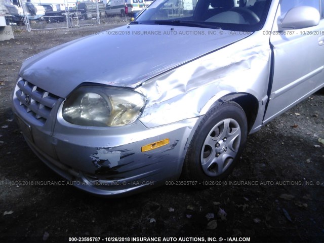 KMHCG45C93U489039 - 2003 HYUNDAI ACCENT GL SILVER photo 6