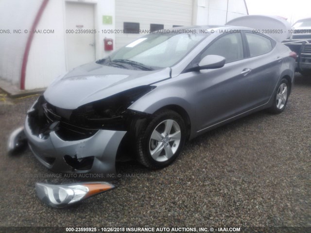 KMHDH4AE7DU805273 - 2013 HYUNDAI ELANTRA GLS/LIMITED SILVER photo 2