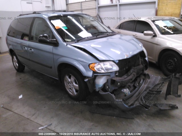 1D4GP45R55B351784 - 2005 DODGE CARAVAN SXT BLUE photo 1