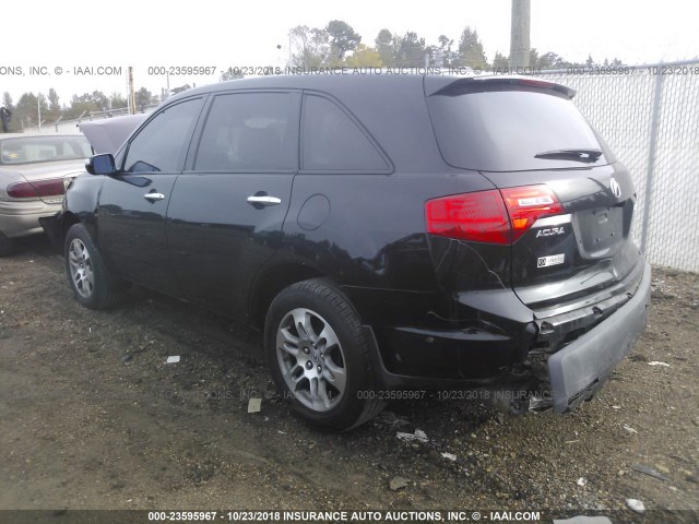 2HNYD28377H519970 - 2007 ACURA MDX TECHNOLOGY BLACK photo 3