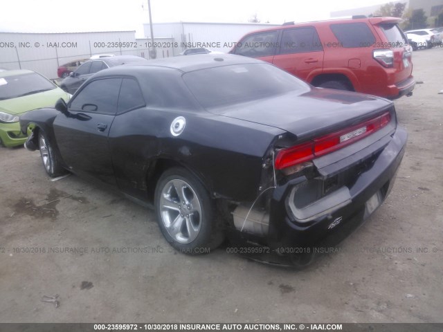 2C3CDYAG5CH214174 - 2012 DODGE CHALLENGER SXT BLACK photo 3