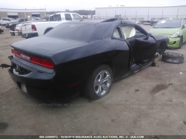 2C3CDYAG5CH214174 - 2012 DODGE CHALLENGER SXT BLACK photo 4