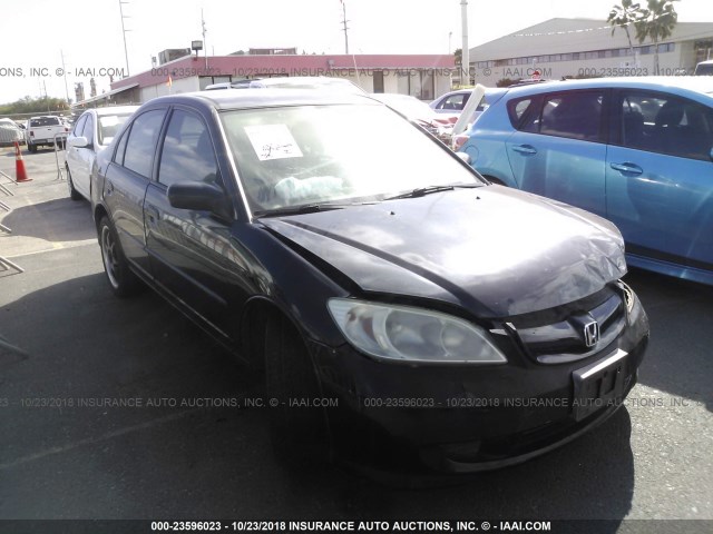 1HGES16375L000270 - 2005 HONDA CIVIC DX VP BLACK photo 1