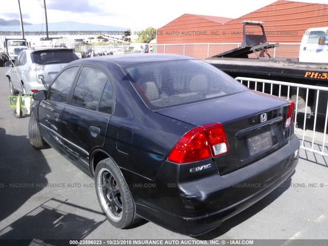 1HGES16375L000270 - 2005 HONDA CIVIC DX VP BLACK photo 3