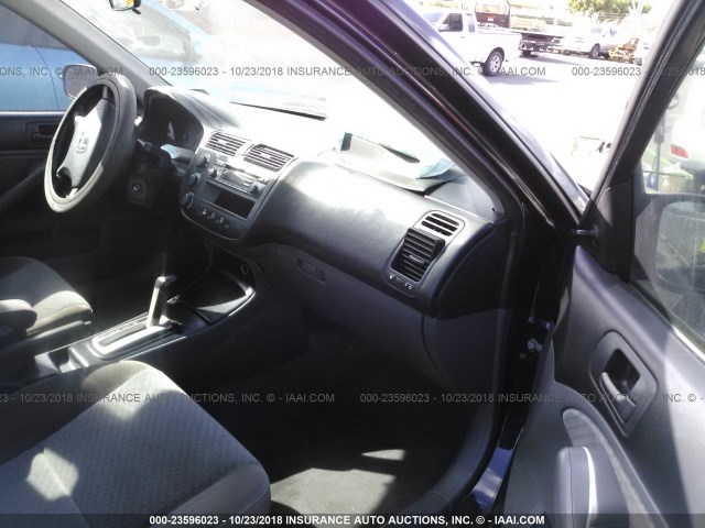 1HGES16375L000270 - 2005 HONDA CIVIC DX VP BLACK photo 5